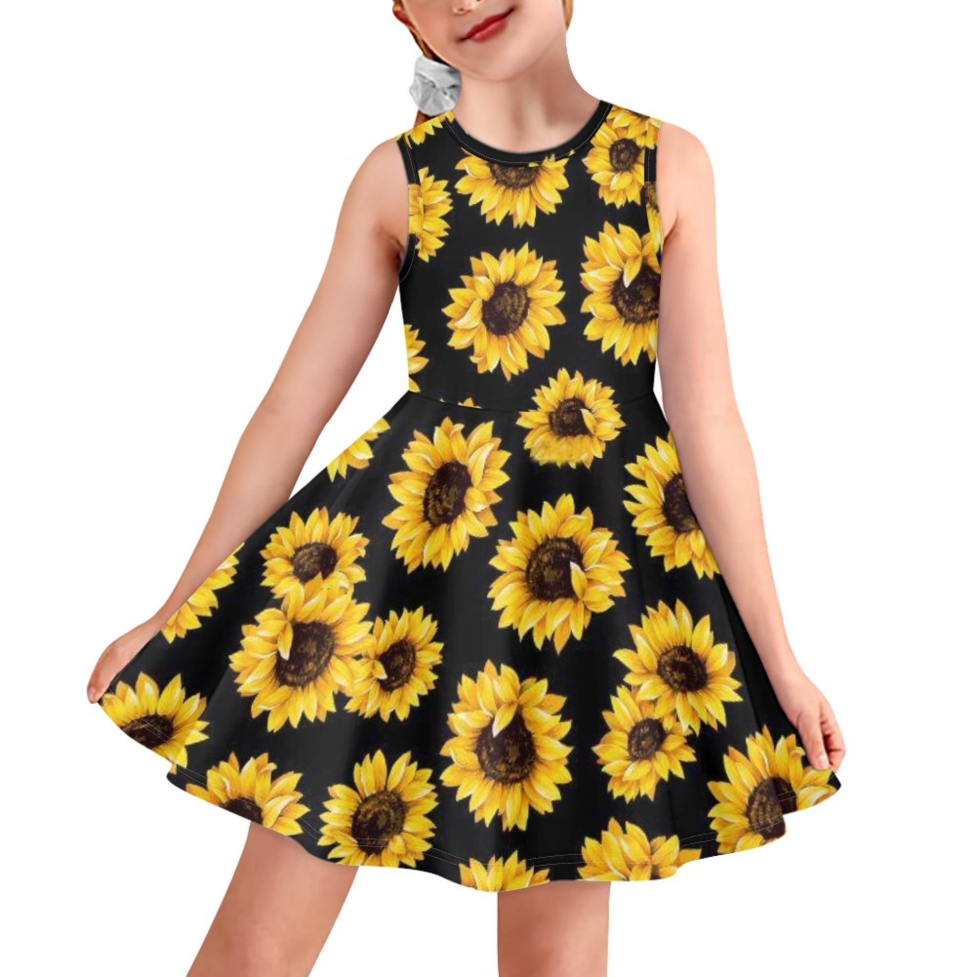 Amazon.com: Little Girls Short Sleeve Dresses Girls Floral Smocked Waist  Dress Church Holiday Playwear Soft Midi Dress (Color : Black E, Size : 4Y):  Clothing, Shoes & Jewelry